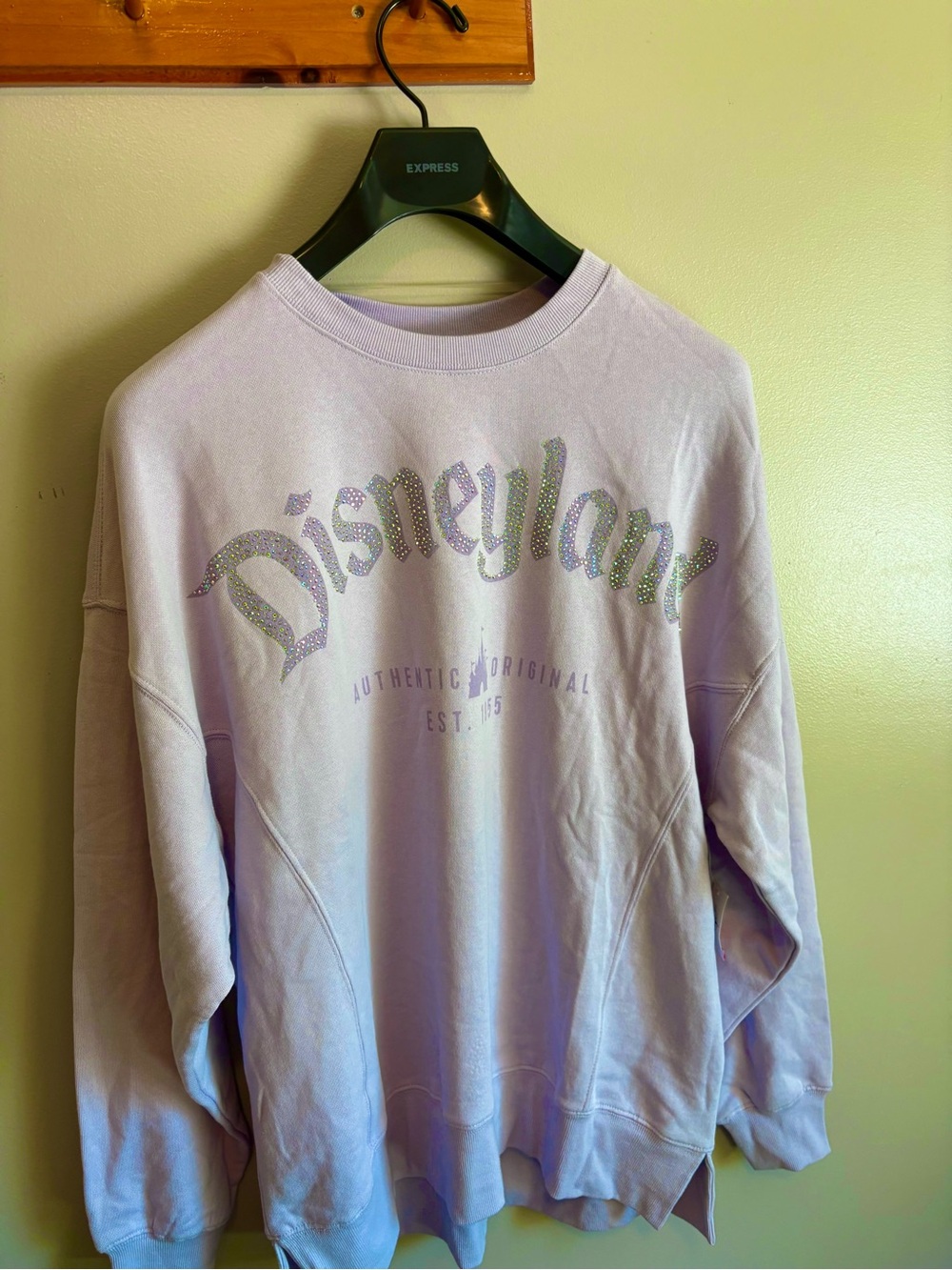 Disneyland Authentic Purple Lavender Crewneck Rhinestones Sweatshirt New size S